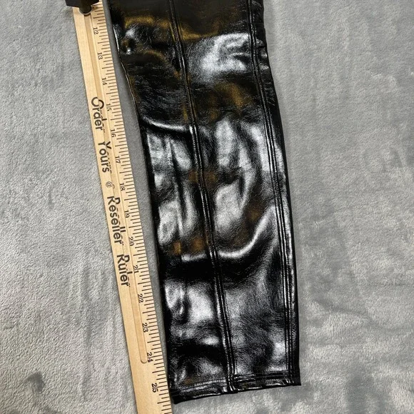 SPANX High Waist Skinny Pants Black Women's S/P Faux Leather - Picture 2 of 5